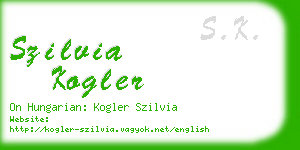 szilvia kogler business card